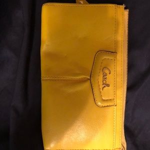 Coach Yellow Wristlet